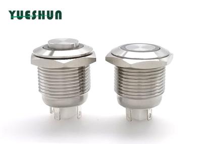 China LED Illuminated Stainless Steel Push Button , 16mm Push Button Reset Switch for sale