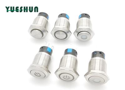 China Durable LED Light Stainless Steel Push Button 110V 220V For Longstanding Press for sale