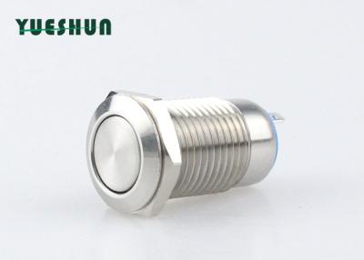 China Silver Color Panel Mount Push Button , 12mm Latching Push Button Switch for sale