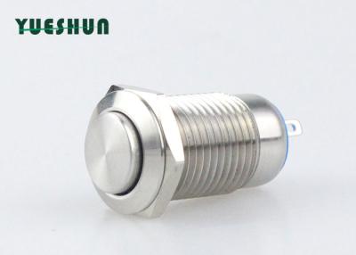 China 1NO Panel Mount Push Button Momentary Self Locking Flat Round Head 12mm for sale