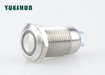 China Dustproof Metal Momentary Push Button Switch LED Illuminated Flat Round Head for sale