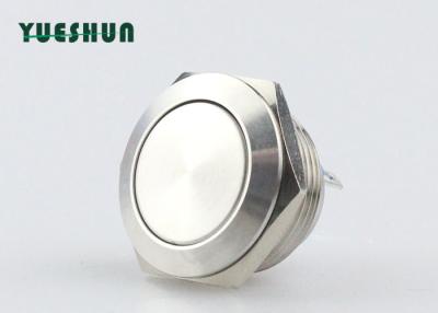 China Flat Head Metal Push Button Momentary Type 2 Pin Terminal 1NO Car Switches for sale