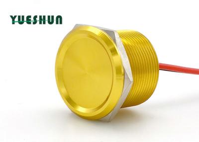 China Aluminum Piezo Push Button Switch NO Lamp 25mm 24VAC 100mA Yellow Body for sale