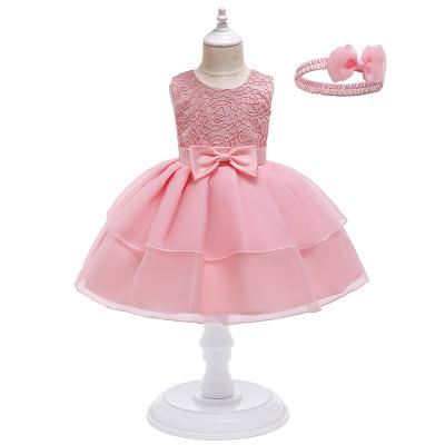 China D0116 New Washable Appliqued Kids Flocks Design Bridesmaids Bow Wedding Dress Kids Sequin Evening Dress Birthday Party 2021 Party Clothing for sale