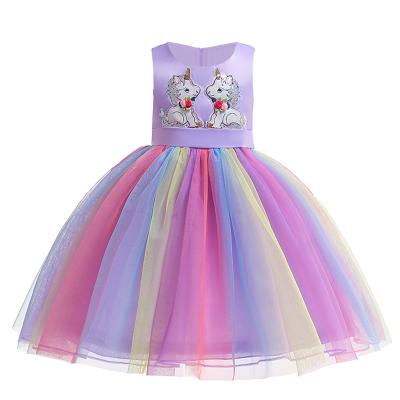 China D0081 Summer Unicorn Wind Princess Dress Cake Washable Skirt Female Gauze Skirt In Sweet Sleeveless Princess Pattern Girl Animal Dress for sale