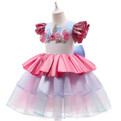 China Lovely Girl's Breathable Dress Headband Birthday Tea Cake Skirt Spring Dance Dresses for sale