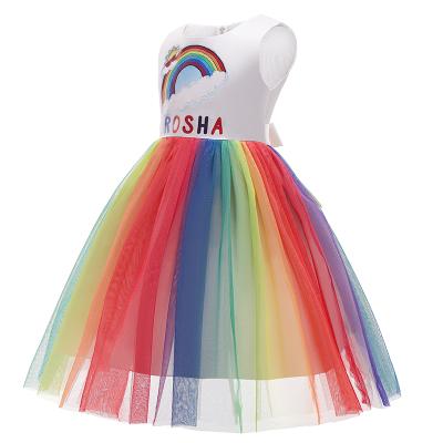 China D0721 girls ball gown unicorn costume tutu dress kids colors tulle strap washable dress children's unicorn costume for sale