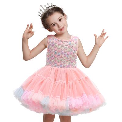 China D0754 Children's Ballet Skirt Girls' Ballet TUTU Christmas Birthday Party Ball Dress Sleeveless Clothes Washable for sale