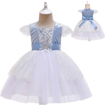 China New Kids Washable Rose Mesh Flower Girl Dress Summer Kids Girls for Wedding Party Dresses for sale