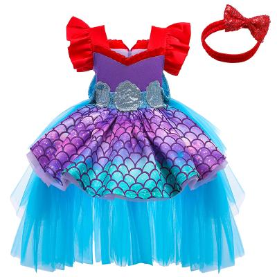 China D0785 washable 2021 summer mermaid laser baby clothes for christmas halloween party girls cosplay dresses for sale