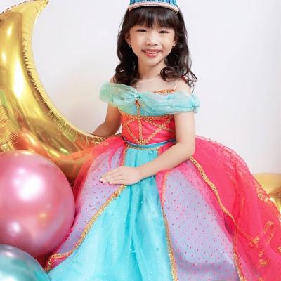 China D0745 2021 New Aladdin Jasmine Princess Washable Dress Girl Halloween Girls Cosplay Clothes for sale