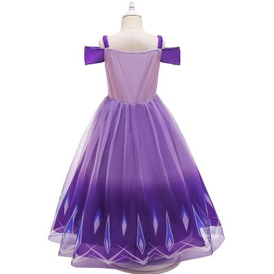 China Washable Snow Queen Costume For Girls Halloween Party Dress Elsa Purple Clothing for sale