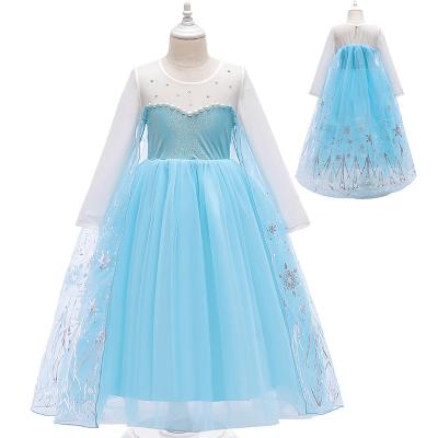 China Wholesale New Halloween Elsa Costume Washable Girls Blue Cosplay Skirt For Kids for sale