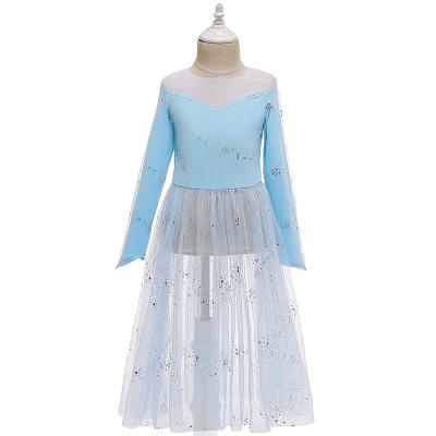 China 2021 High Quality Movie Princess Elsa Anna Dress Fashion Dress Elsa 2 Costume 2 Girl's Washable Children's Clothing D0149 for sale