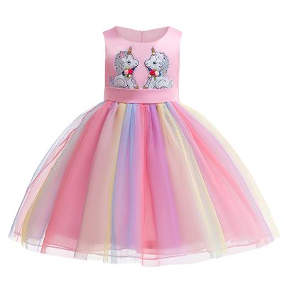 China Cake Skirt Washable Wind Dress Unicorn Summer Gauze Female Skirt In Children Unicorn Party Princess Dress Princess Skirt for sale