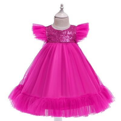 China New Princess Dress Girls Sequin Wedding Birthday Party Washable Infant Clothes For Children's Show Dress for sale