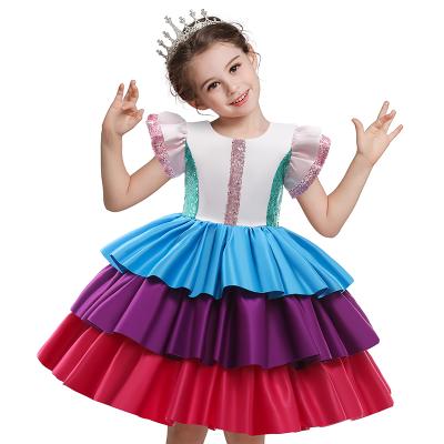 China 2021 New Surprise Doll Washable Sleeve Mosaic Little Lovely Girl Princess Dress Idyllic Cake Skirt for sale