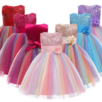 China Summer Washable Children's Clothing Colorful Kids Girls Gauze Skirt Baby Toddler Infant Clothes for sale