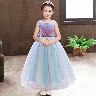 China Washable High End Mermaid Style Girls Western Style Princess Dress Fluffy Baby Birthday Clothing for sale