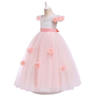 China 2021 new beauty beast princess dress summer washable turquoise dress children's dance clothes for sale