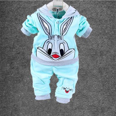 China 2021 popular winter and spring baby casual sets for children's velvet cowboy long-sleeved stocking suit child causal suit for sale