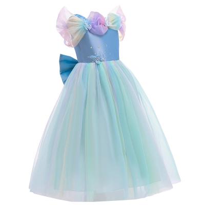 China D0671 New Style Fancy Cinderella Princess Blue Dress Summer Washable Role Play For Girl Dress Up for sale