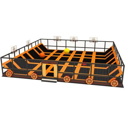 China Steel Amusement Park Customized Trampoline Indoor Dodgeball Trampoline Large Commercial Trampoline Park for sale