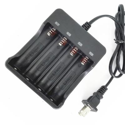 China Charge for 110-240V lithium ion battery socket 4 slot 18650 lithium rechargeable battery charger EU/USA for sale