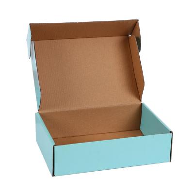 China Recycled Materials One Side Printing 9x6x4 Custom Logo Small Blue Cute Shipping Boxes for sale