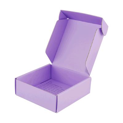 China Recycled Materials Corrugated Custom Logo Purple Printing Mailer Boxes For Clothing for sale