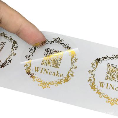 China Factory Hot PVC Clear Waterproof Luxury Gold Foil Stamping Custom Logo Stickers for sale