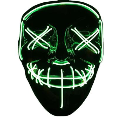 China Halloween Waterproof Eco-Friendly Mask Light Up Scary Hacker Purge Mask LED Mask For Cosplay Costumes for sale