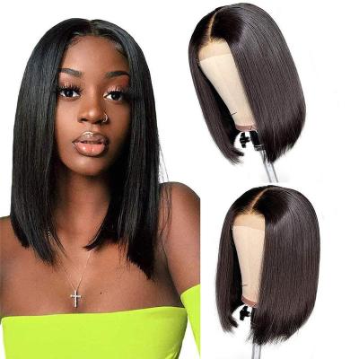 China Virgin Indian Raw Silky Straight Human Hair Lace Frontal Wig For Women Full Lace Front Wig Deep Wave Curly Bob Closure Wig HD Color for sale