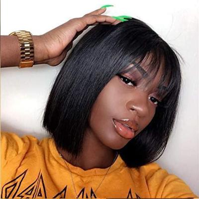 China Silky Straight Wave Fashion Design Wholesale Straight Hair Bob Peruvian Wigs Front Closure Short Bob Peruvian Hair Lace Wig 8 Inches for sale