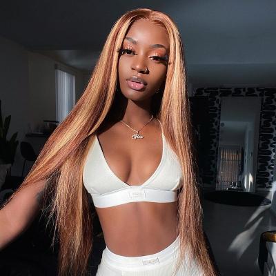 China Coffee Brown Color Highlight Human Hair 13*6 Loose Curly Lace Front Wigs Body Wave Cuticle Aligned Bob Human Hair 13*6 Lace Front Wigs for sale