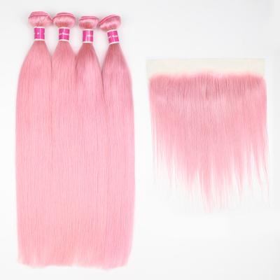 China Allure Straight Novel Peruvian Pink Pony Tail Hair Extension Wave 8a Straight Virgin Hair for sale