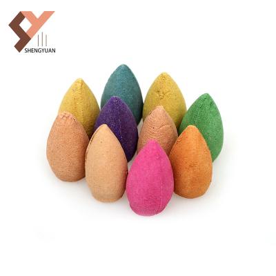 China Chinese Incense Factory Customized Natural Scent Colored Backflow Incense Cones Smoking Backflow Incense Cones for sale