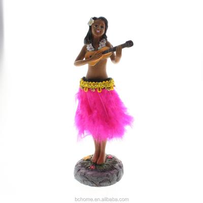 China Custom Resin Polynesian Dancing Girl From Africa, Dash Shake Leader With Dancing for sale