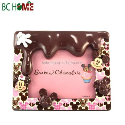 China Polyresin Chocolate Mickey Resin Photo Frame 4*6 » for sale