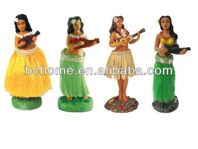 China USA Resin Dashboard Polynesian Dance Girl Figures for sale