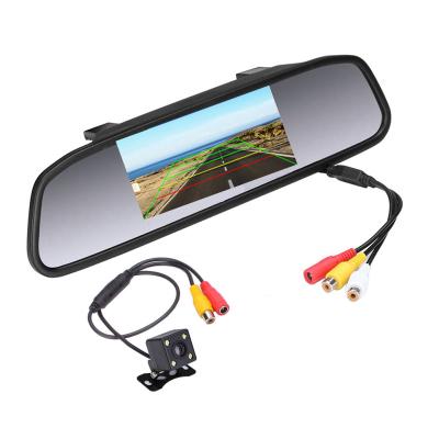 China NIGHT VIEW HD Video Auto Parking Mirror Monitor 8 LED Night Vision CCD Car Rear View Camera 4.3