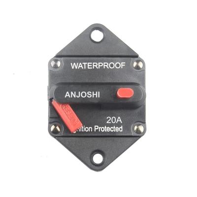 China Boat Marine RV Car Hi-Amp DC 20Amp Circuit Breaker Waterproof 20-200A Fuse Inverter with Manual Reset Button for Auto Truck RV Marine Panel Mount for sale