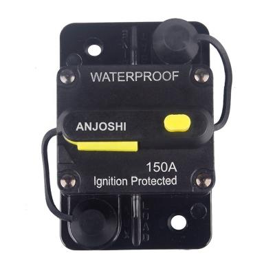 China Boat Marine RV Car 150Amp Circuit Breaker with Manual Reset Switch Waterproof Fuse Holder Inline Fuse Breaker for Trolling Motor Auto Car for sale