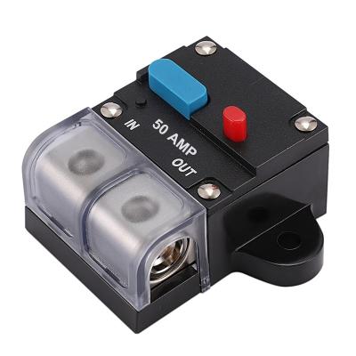 China Boat Marine RV Car 50-300Amp Car Auto Audio Circuit Breaker 50a 48v DC Automotive Circuit Breaker Waterproof Protective Cover for sale