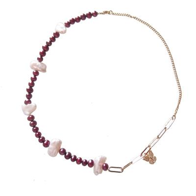 China Sundysh BOHEMIA Red Pearl Beaded Half Chain Choker Necklace Fashion Collection Jewelry For Women Girls 14