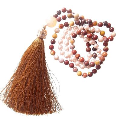 China Yoga Mala Bead Silk Tassel Necklace from Mookait Mala Bead Prayer Beads 108 from BOHEMIA Sundysh gemstone for sale