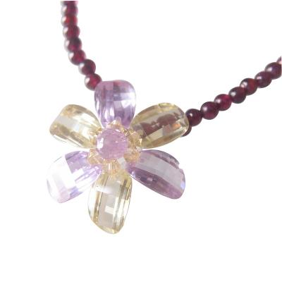 China CLASSIC Rainbow Flower Sundysh Pendant Gemstone Beaded Necklace For Women for sale