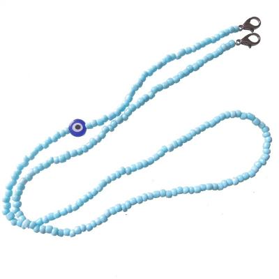 China Beaded Sundysh Blue Eye Face Masking Lanyard Strap Masking Chain Necklace For Women for sale