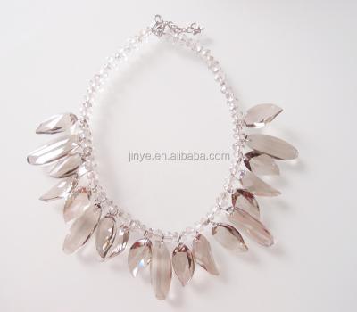 China Crystal Bling Bling Light Brown Crystal Statement Necklace For Party or Exhibitions for sale