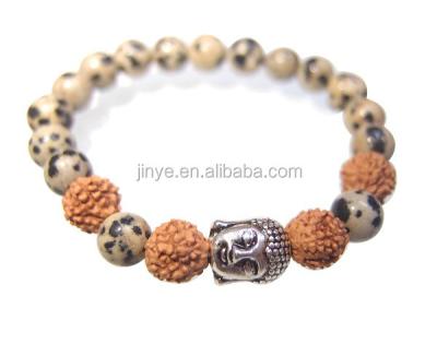 China Mala Buddha Bracelet Jaspser Bracelet Jasper Rudraksha Wooden Beaded Buddha for sale